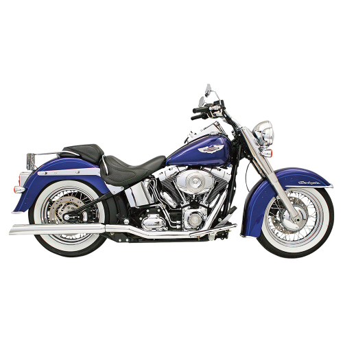 Bassani Manufacturing - Bassani Manufacturing 3in. Slip-Ons with 2in. Baffles for Bassani Header Pipes - Slash Up - Chrome - 31117C