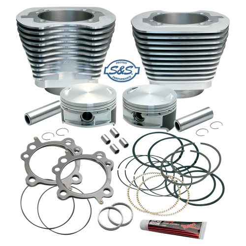 S&S Cycle - S&S Cycle 3 7/8in. Cylinder/Piston Kit for S&S 106in. Stroker - 10.5:1 Compression - Silver Powder-Coat - 910-0199