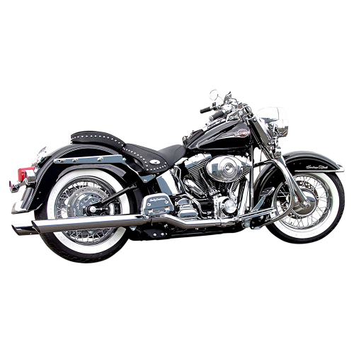 Bassani Manufacturing - Bassani Manufacturing 3in. Slip-Ons with 2in. Baffles for Bassani Header Pipes - Slash Down - Chrome - 31117B