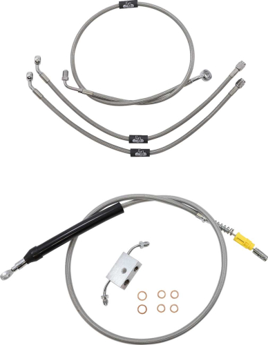LA Choppers - LA Choppers Cable/Brake Line Kit - 18-20in. Ape Hangers - Stainless Steel - LA-8157KT-19