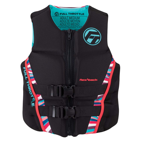 Full Throttle - Full Throttle Women's Rapid-Dry Flex-Back Life Jacket - Women's L - Pink/Black