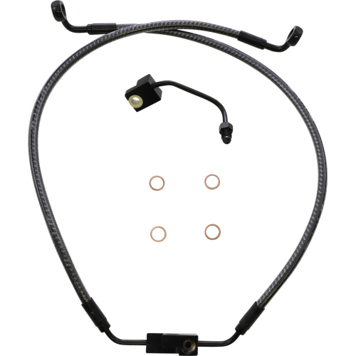 Magnum - Magnum Karbonfibr Designer Series ABS Front Lower Brake Line Kit - 10mm. 90deg. Banjo - 20in. - AS77006