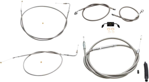 LA Choppers - LA Choppers Cable/Brake Line Kit - 12-14in. Ape Hangers - Stainless Steel - LA-8211KT-13