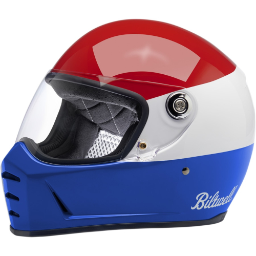 Biltwell Inc. - Biltwell Inc. Lane Splitter Helmet - 1004-549-101 - Podium Gloss Red/White/Blue - X-Small