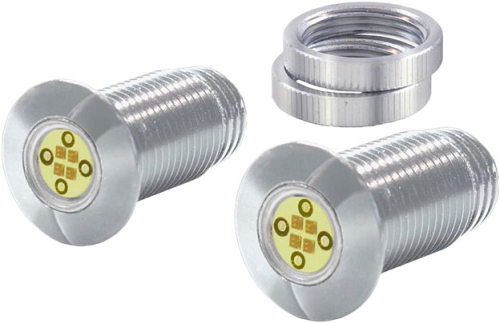 Bagger Nation - Bagger Nation Lightning Bolts LED Lights - White/Amber - Chrome - BOLTS-DRL-C