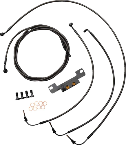 LA Choppers - LA Choppers Standard Handlebar Cable/Brake & Clutch Line/Wire Kit - Midnight Braided - LA-8056KT-08M