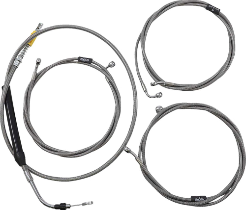 LA Choppers - LA Choppers Standard Cable/Brake Line Kit - Mini Ape Hanger Handlebar - Stainless Steel - LA-8058KT-08
