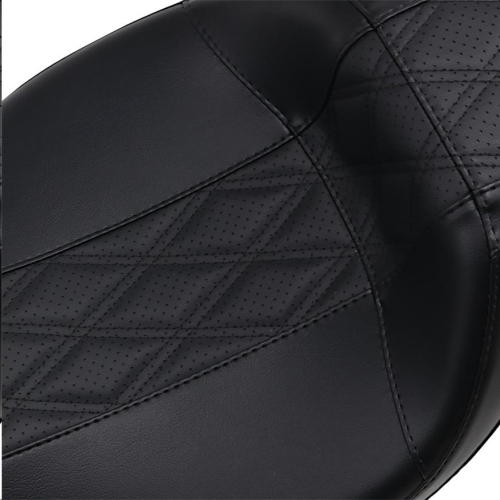Le Pera - Le Pera Outcast Daddy Long Legs Seat with Backrest - Double Diamond Inlay Stitch - Black - LK-987DLGT2