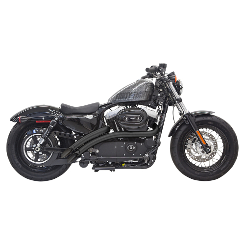 Bassani Manufacturing - Bassani Manufacturing Radial Sweepers Exhaust System - Black with Black Heat Shield - 1X2FB