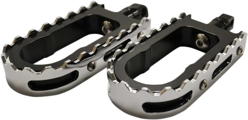 LA Choppers - LA Choppers BMX Footpegs - Black Peg with Chrome Teeth - LA-7205-00B