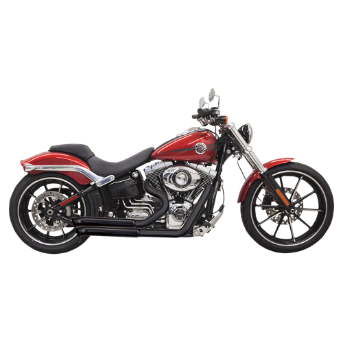 Bassani Manufacturing - Bassani Manufacturing Pro Street Exhaust System with Heat Shield - Turn-Out Cut - Black - 1S33DB