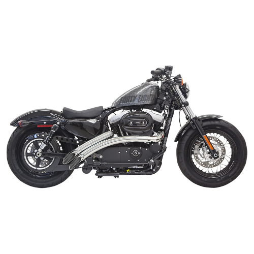 Bassani Manufacturing - Bassani Manufacturing Radial Sweepers Exhaust System - Chrome with Chrome Heat Shield - 1X2FC