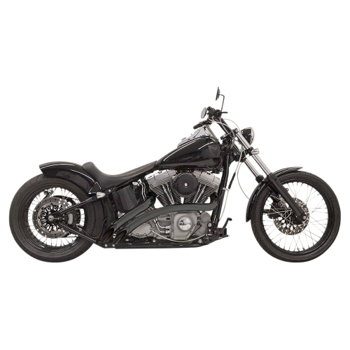 Bassani Manufacturing - Bassani Manufacturing Radial Sweepers Exhaust System - Black with Black Heat Shield - 1SD1FB
