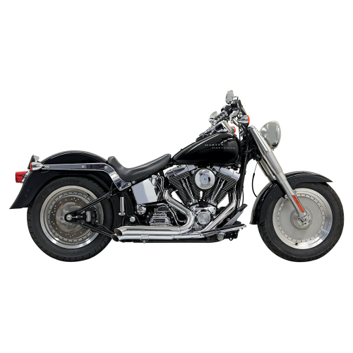 Bassani Manufacturing - Bassani Manufacturing Pro Street Exhaust System with Heat Shields - Turn-Out - Chrome - 1S24D