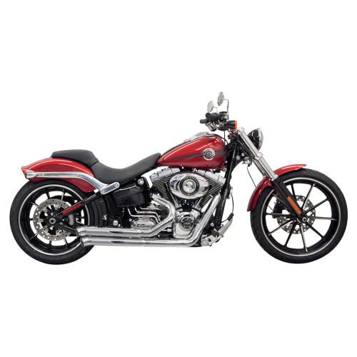 Bassani Manufacturing - Bassani Manufacturing Pro Street Exhaust System with Heat Shield - Turn-Out Cut - Chrome - 1S33D