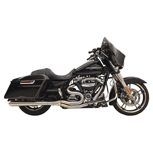 Bassani Manufacturing - Bassani Manufacturing Long Road Rage III Stainless 2-Into-1 Exhaust System - 4in. Megaphone - 1F21SS