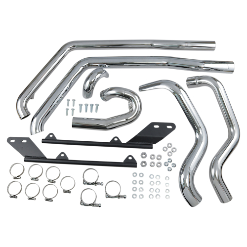 Bassani Manufacturing - Bassani Manufacturing Power Curve True-Dual Crossover Header Pipes - Chrome - SFT-212