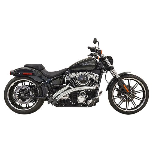 Bassani Manufacturing - Bassani Manufacturing Radial Sweeper 2-Into-2 Exhaust System - Chrome with Chrome Heat Shields - 1S21F