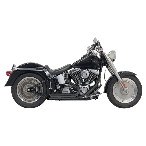 Bassani Manufacturing - Bassani Manufacturing Pro Street Exhaust System with Heat Shields - Turn-Out - Black - 1S24DB