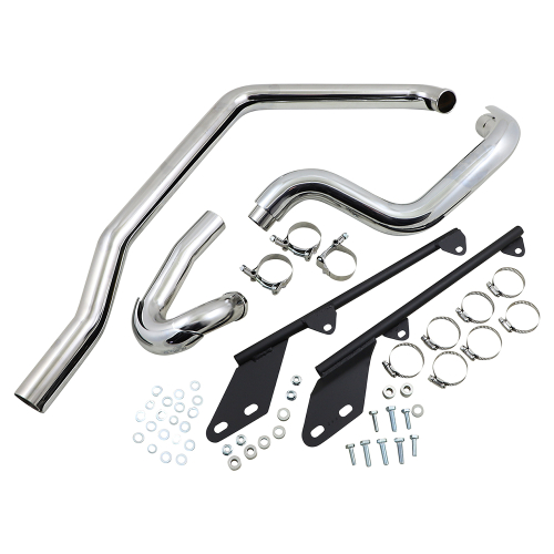 Bassani Manufacturing - Bassani Manufacturing Power Curve True-Dual Crossover Header Pipes for Softails - Chrome - SFT-211