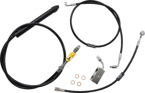 LA Choppers - LA Choppers Cable/Brake Line Kit - 18-20in. Ape Hangers - Black Vinyl - LA-8155KT-19B