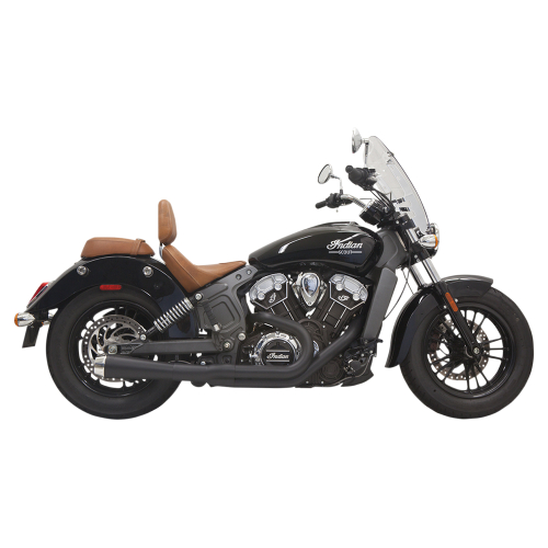 Bassani Manufacturing - Bassani Manufacturing Road Rage 2-Into-1 Exhaust System with Short Megaphone Muffler - Black Ceramic - 8S12JB
