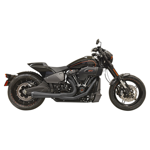 Bassani Manufacturing - Bassani Manufacturing Road Rage 2-Into-1 Exhaust System - Black with Full Black Heat Shields - 1S94RB