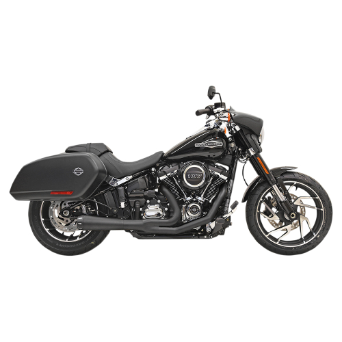 Bassani Manufacturing - Bassani Manufacturing Road Rage 2-Into-1 Exhaust System - Black with Full Black Heat Shields - 1S81RB