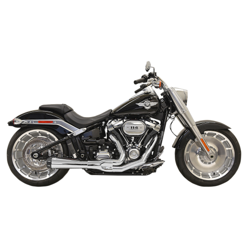Bassani Manufacturing - Bassani Manufacturing Road Rage 2-Into-1 Exhaust System - Chrome with Full Chrome Heat Shields - 1S94R