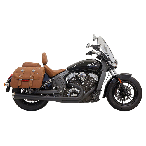 Bassani Manufacturing - Bassani Manufacturing Road Rage 2-Into-1 Exhaust System with Long Megaphone Muffler - Black Ceramic - 8S11JB