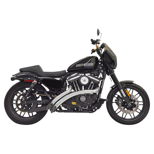 Bassani Manufacturing - Bassani Manufacturing Radial Sweepers 2-Into-2 Exhaust System - Black with Black Heat Shields - 1X3FC