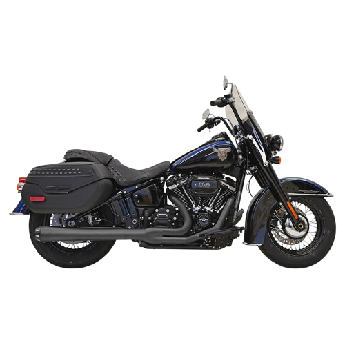 Bassani Manufacturing - Bassani Manufacturing Road Rage 2-Into-1 Exhaust System - Black with Full Black Heat Shields - 1S91RB