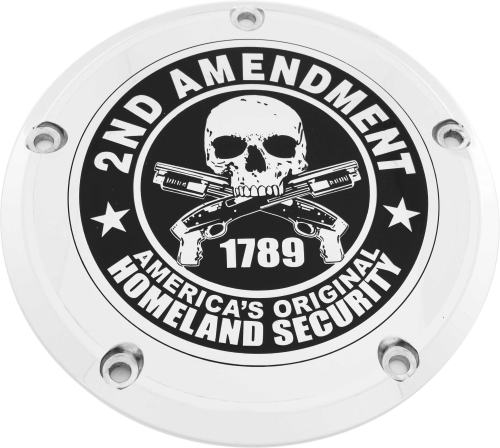 Custom Engraving LTD - Custom Engraving LTD Culture Derby Cover - 2nd Amendment - Chrome - PATR19-46
