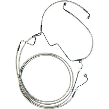 Magnum - Magnum Sterling Chromite Designer Series ABS Touring Stock Dual Disc Brake Line - +4in. Length - AS370164