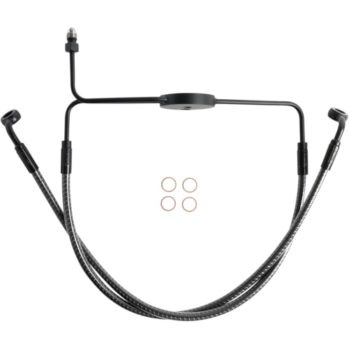 Magnum - Magnum Karbonfibr Designer Series ABS Front Upper Brake Line - 10mm,90deg. Banjo - 19in - 77013