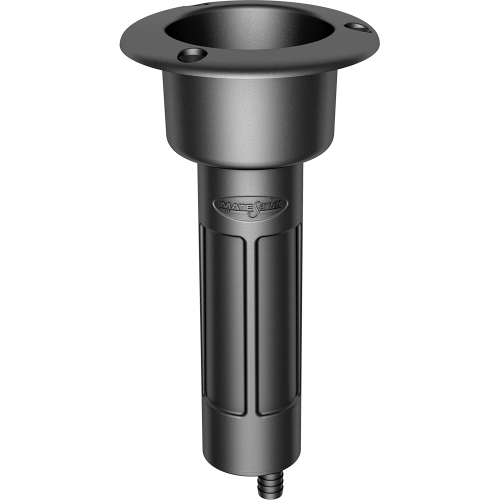 Mate Series - Mate Series Plastic 0&deg; Rod &amp; Cup Holder - Drain - Round Top - Black
