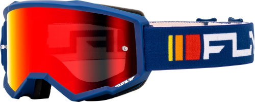 Fly Racing - Fly Racing Zone Youth Goggles - 37-51521Y - Navy/White/Red Mirror Smoke Lens - OSFM