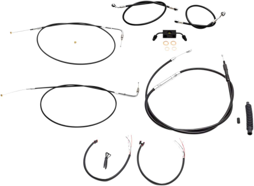 LA Choppers - LA Choppers Complete Handlebar Cable and Brake Line Kit - Black Vinyl/Stainless - LA-8211KT2-13B