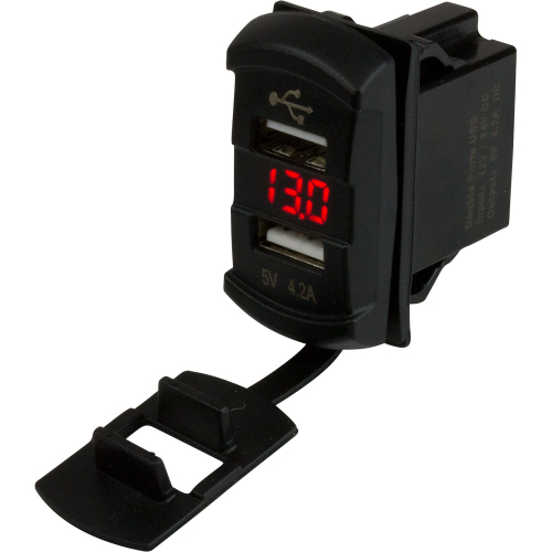 Sea-Dog - Sea-Dog Dual USB Rocker Switch Style Voltmeter w/Hidden Display