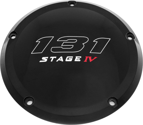 Custom Engraving LTD - Custom Engraving LTD Displacement Derby Cover - 131 Cubic Inch Stage IV - Black - 131-05-46BG