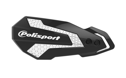 Polisport - Polisport MX Flow Perch Mount Handguard - Black/White - 8308200019