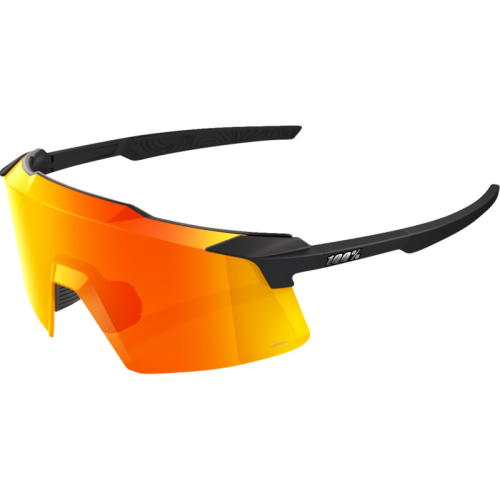 100% - 100% Aerocraft Sunglasses - 60032-00010 - Soft Tact Black/Hiper Red Multilayer Mirror - OSFM