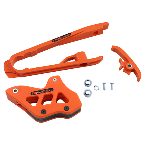 T.M. Designworks - T.M. Designworks Dirt Cross Multi-Purpose Chain Slide-N-Guide Kit FE2 Guide - Orange - DCK-KT3-OR