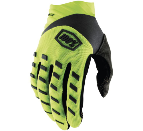 100% - 100% Airmatic Youth Gloves - 10001-00004 - Flo Yellow/Black - Small