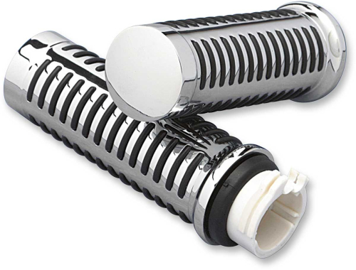 Drag Specialties - Drag Specialties Chrome O-Ring Design Grips - BWC-G3-BC3