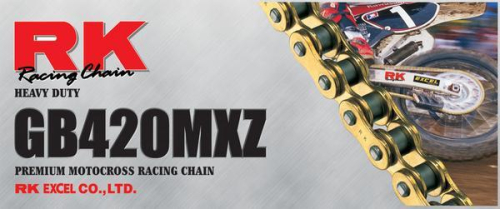 RK - RK 420 MXZ Non-Sealed Mini Racing Chain - 116 Links - Gold - GB420MXZ-116
