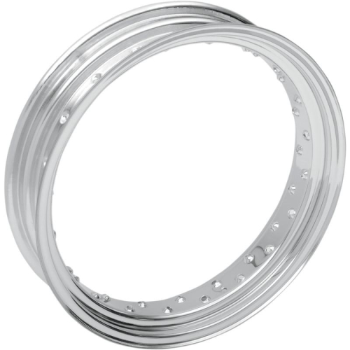 Drag Specialties - Drag Specialties Chrome 40 Spoke Custom Spun Steel Rim (Side Metal Valve) - 16x3.50in. - 03634-00SCSMV