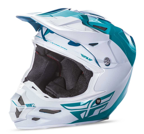 Fly Racing - Fly Racing F2 Carbon Pure Helmet - 73-4138M - Teal/White - Medium