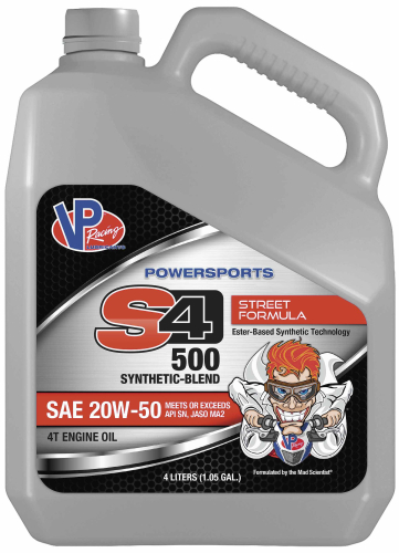 VP Racing Fuels - VP Racing Fuels S4 500 Semi-Synthetic Street Engine Oil - 20W50 - 4L. - VP7140504