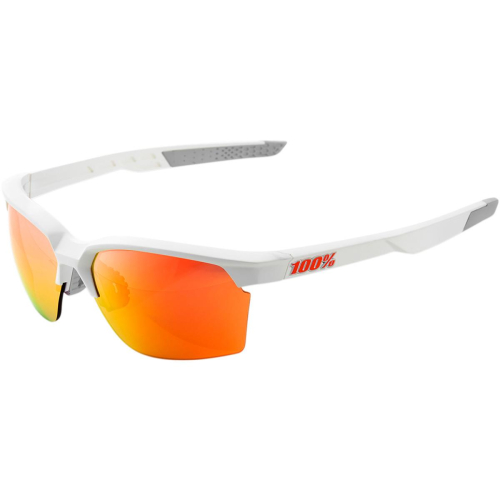 100% - 100% Sportcoupe Sunglasses - 61020-000-43 - White/Red Mirror Lens